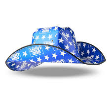 Bud Light Beer Stars Cardboard Cowboy Hat in Blue, Adult ...