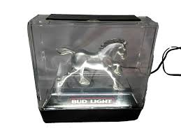 Vintage BUD LIGHT SILVER CLYDESDALE LIGHT 10" TALL X 9 3/4 ...