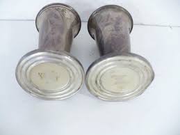 Antique Crown Sterling Silver Salt & Pepper Shakers in Tapered design w/ stamp | eBay
