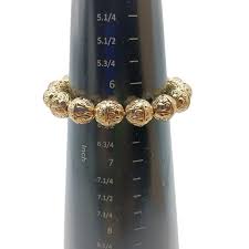 Vintage Gold Tone Embossed Bead Stretch Bracelet - Etsy