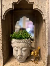 CEMENT WALL MOUNT HANGING BUDDHA PLANTER: SMALL | Unique Notions