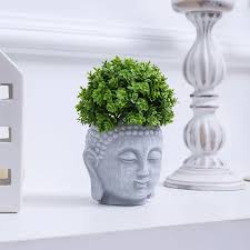 1PC Potted Half Body Buddha Head Plastic Vase Suitable For Home Restaurant Garden Planting Decoration - AliExpress