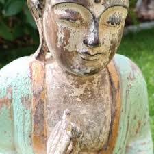 Hand carved wood BUDDHA statue ** - Amare