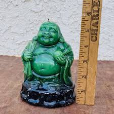 Vela de cera de Buda vintage, Buda verde de 5 pulgadas, decoración de altar de santuario, monje yogui, regalo de Buda sonriente para ella, amuleto de meditación, n.° 1091 - Etsy España