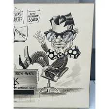 Fr. Karr | Wall Decor | 6s Vtg Fort Worth Tx History Mckinley Iron Works Cartoon Caricature Texas U Aw | Poshmark