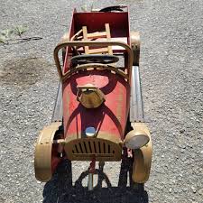VINTAGE PEDAL CAR FIRETRUCK Fire Fighter Unit No. 5 Metal ...