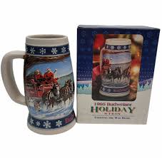 Vintage 1995 Budweiser Christmas Beer Stein Clydesdale ...