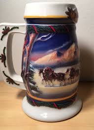 Budweiser 2000 Holiday Stein Christmas Mug Clydesdale ...