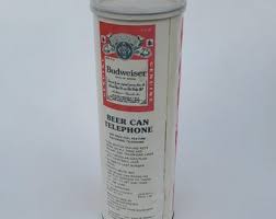 Vintage Budweiser Beer Can Telephone Canister With ...