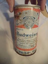 BUDWEISER 12 OZ TAB TOP STRAIGHT EDGE STEEL BEER CAN ST LOUIS AND 4 MORE CITIES | eBay