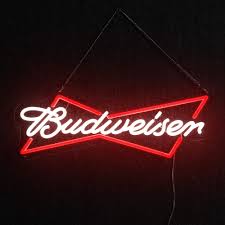 Shop Neon Beer Sign of "Budweiser" Bow-Tie Neon Logo – NeonWill