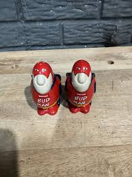 Vintage Budweiser Bud Man 3” Salt & Pepper Ceramic Shakers ...