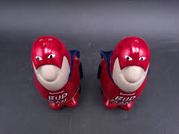 Bud Man Salt and Pepper Shakers from 1991 Budweiser with Box ...