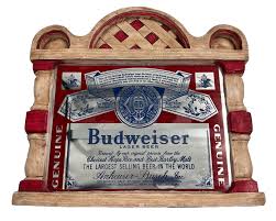Vintage Budweiser Beer Anheuser Busch Mirror Bar Sign Man ...