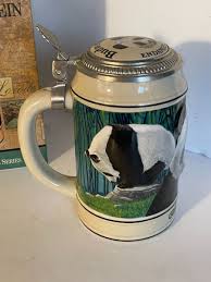 Budweiser Lidded Beer Stein Endangered Species Giant Panada ...