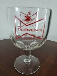 BUDWEISER BEER Glass Thumbprint Schooner Goblet Mug Stein Chalice | eBay