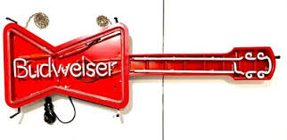 RARE VINTAGE 1988 BUDWEISER BOWTIE GUITAR NEON ...