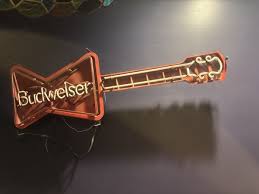 Vintage 1980's ANHEUSER-BUSCH Budweiser Bowtie Guitar Neon ...