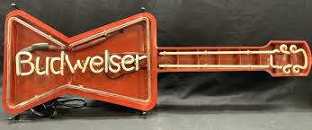 Sold at Auction: Vntg Neon Guitar Budweiser Beer Advert Sign ...
