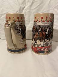1986 Budweiser Holiday Beer Stein Mug Clydesdale Collectors ...