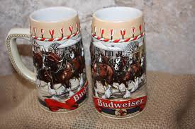Set of Two Budweiser Beer Steins Collectors B Series 1986 ...