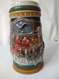 1997 Budweiser Holiday Stein CS313: "home for the Holidays". - Etsy