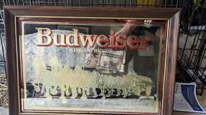 Budweiser King of Beers mirror glass sign H 14.5" x L 21 ...