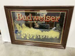 Budweiser King Of Beers Framed Advertising Bar Mirror