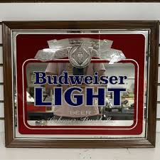 VTG Budweiser Light Beer Mirror 18x22 Bud Anheuser Busch ...