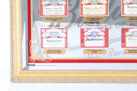 Sold at Auction: Budweiser History Beer Label Framed Mirrored Adv.