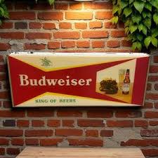 Vintage Budweiser Sports Bar Neon Looking Lighted Beer Baseball Football Sign Bar Plastic Anheuser Busch - Etsy
