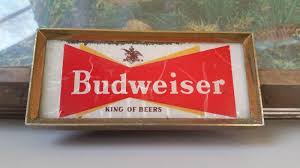Vintage Budweiser Bar Sign Light 1957 Bass Chasing Lure Fishing Fish RARE | #1852943681