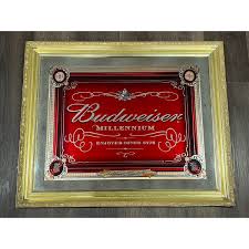 Budweiser Millennium Mirror 32.5 X 27 Gold Framed | eBay
