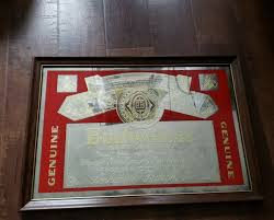 VINTAGE BUDWEISER BEER ANHEUSER BUSCH MIRORED WOOD FRAME ...