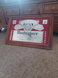 Vintage Budweiser King of Beers Framed Mirror Sign 12 1 ...