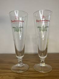 Set Of 2 Vintage 8.5” Holiday Budweiser Beer/Pilsner Stem ...