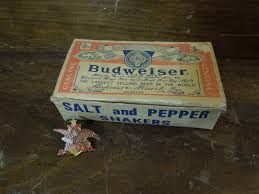 Vintage Budweiser Glass Bottle Salt & Pepper Shakers in ...
