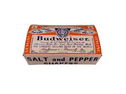 Vintage 1960s Glass Budweiser Salt and Paper Shaker Beer ...