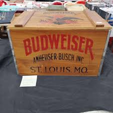 Budweiser Wooden Crate With Lid And Handles. 12 X 12 X 17 ...