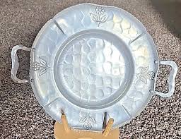 Buenilum Aluminum Hammered Serving Platter Tray Vintage ...
