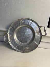 buenilum aluminum Tray 11”/14” With Handles Hammered Edged ...