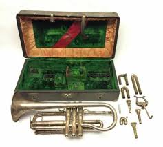 Vtg Silver Plated Holton Cornet Trumpet Collegiate by ...