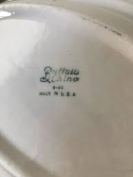 BUFFALO CHINA White w/Green Flowers Floral Restaurant Ware Oval SERVING BOWL | eBay