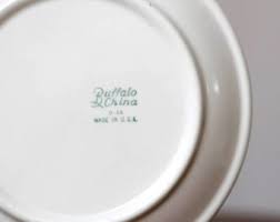 Vintage Midcentury Buffalo China Restaurant Ware Dinner Plates Salad Plates Cups and Saucers - Airbrushed Gray and White Rim Pattern - Etsy