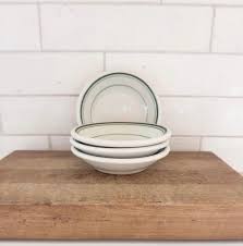 Vintage Wellsville China Restaurant Ware Green Striped Set ...