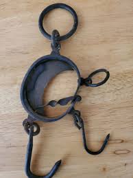 Antique Hanging Fur Trapper's Scale Brass and Wrought Iron ...