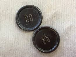 Black Buffalo Horn Button 1 1/8" diameter - Knifehandles.com