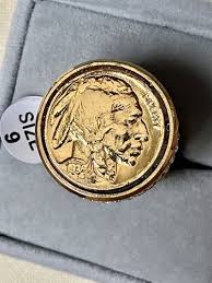 ONE-OF-A-KIND SS/Gold/CZ & 1936 American US Buffalo Head ...