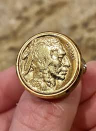 NICE Silver/Gold/Zirconia 1937 American US Buffalo Head ...