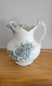 Vintage Buffalo Pottery Chrysanthemum Flowers Water Pitcher ...